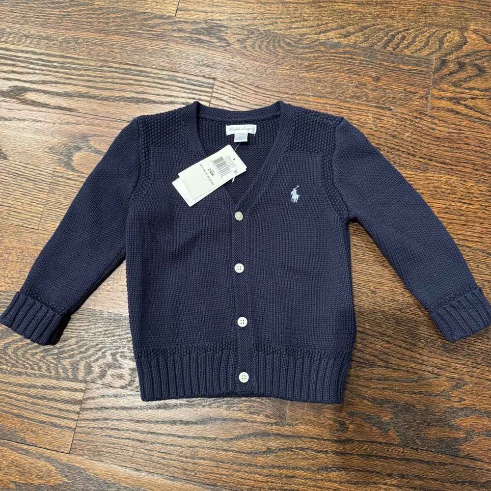 Navy Blue Kids Cardigan by Ralph Lauren